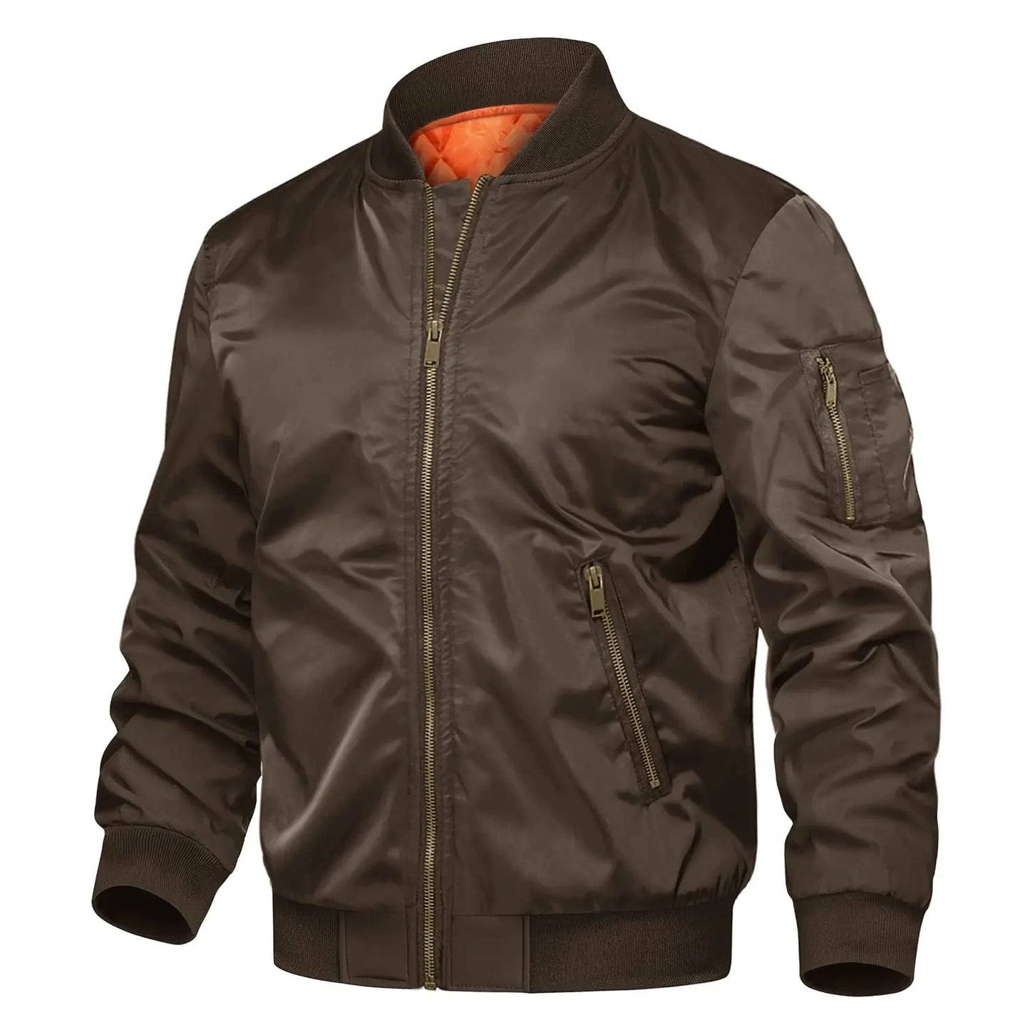 Men's Padded Bomber Jacket, Retro Pilot Varsity Streetwear Coat