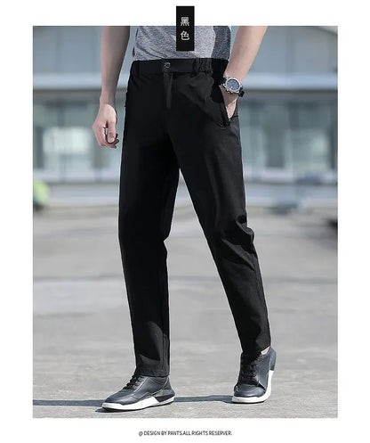 Men's Ice Silk Summer Pants, quick Dry Stretch Up to 7XL