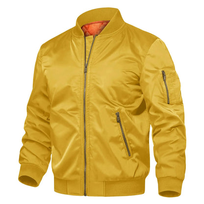 Men's Padded Bomber Jacket, Retro Pilot Varsity Streetwear Coat