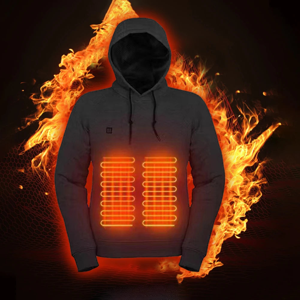 USB Heated Hoodie, 3 Heat Levels, Vintage Outdoor